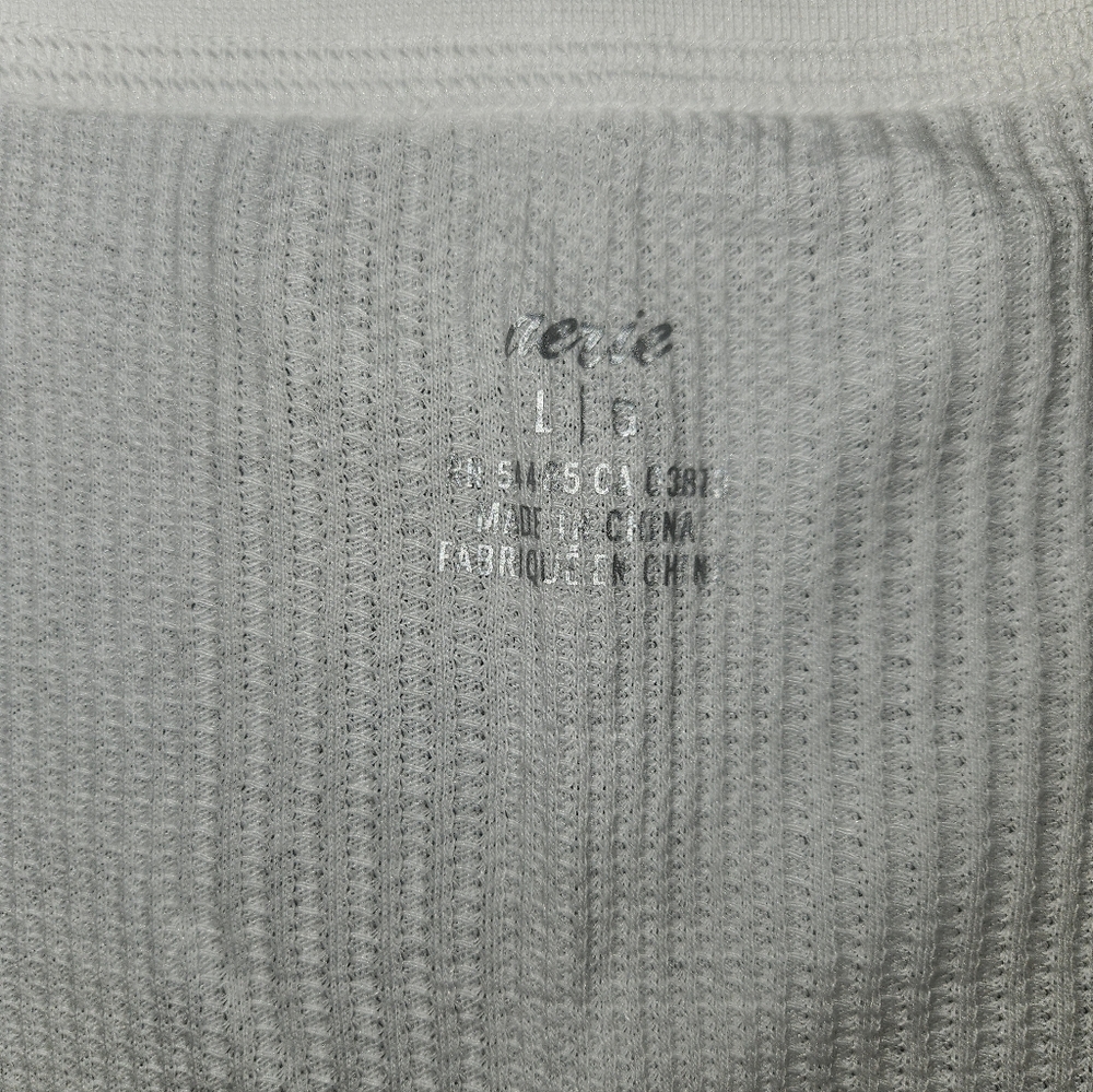Aerie White Waffle Knit Top, Size Large.